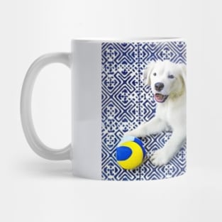 Joyful Pup – Playful Dog in Hmong Tribal Harmony Mug